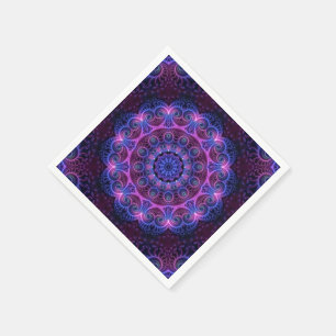 Serviette Jetable Coeurs de mandala d'Apophysis de kaléidoscope