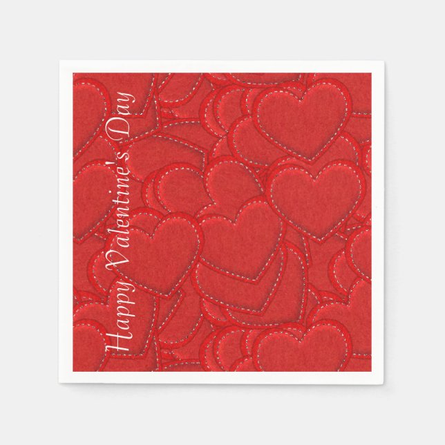 Serviette Jetable Coeurs pointus Valentine's Day Napkins (Devant)