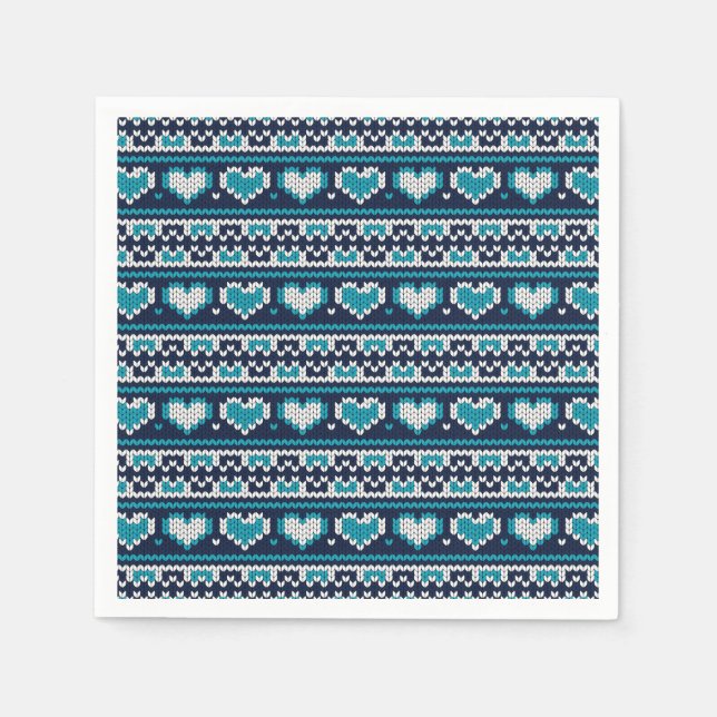 Serviette Jetable Coeurs tricot sans couture motif 2 + vos idées (Devant)