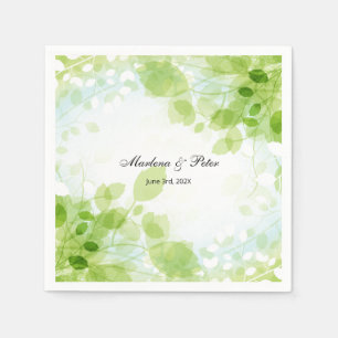 Serviette Jetable Collection de Mariages d'aquarelle Feuille Spring