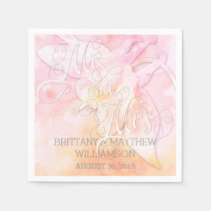 SERVIETTE JETABLE COLUMBINE ROSE FLEURS D'EAU COULEUR SPLASH