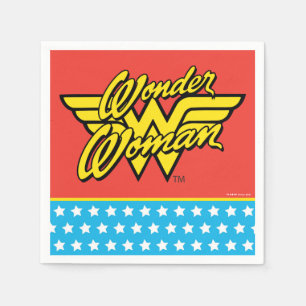 Serviette Jetable Comics DC   Logo Wonder Woman   Joyeux anniversair