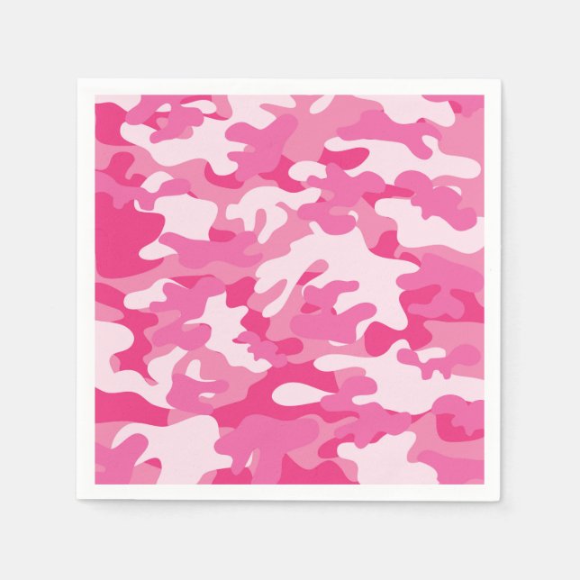 Serviette Jetable Conception de caméscopes rose et blanc (Devant)
