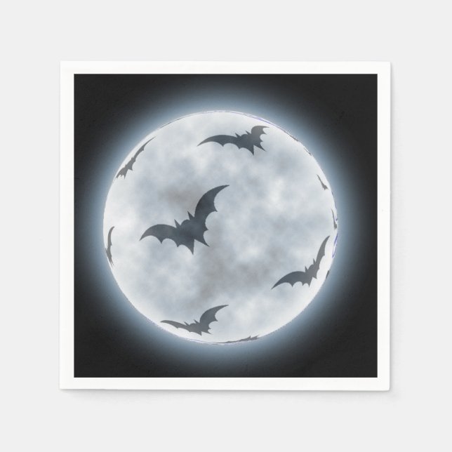 Serviette Jetable Conception des chauves-Pleines lunes Halloween, (Devant)