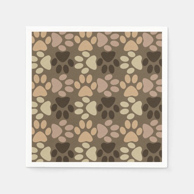 Serviette Jetable Conception Empreinte de patte (Devant)