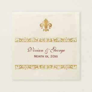 Serviette Jetable conception Fleur-De-lis orientée