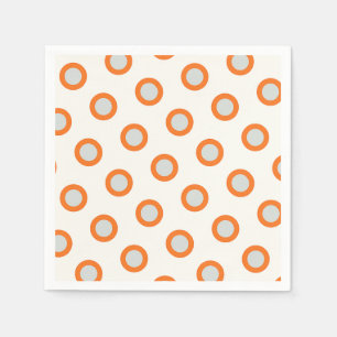 Serviette Jetable Conception rétro à points ronds orange