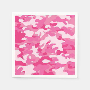 Serviette Jetable Conception rose et blanche de Camo