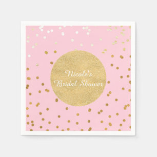 Serviette Jetable Confettis brillants rose et or Chic Moderne