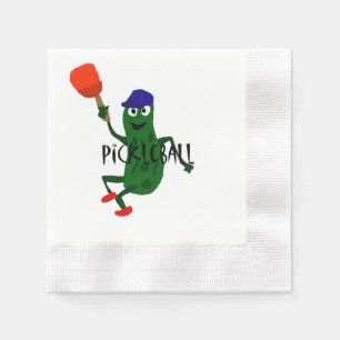 Serviette Jetable Conserves au vinaigre drôles jouant Pickleball