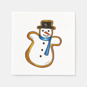 Serviette Jetable Cookie de sucre Snowman Noël hiver Hanoukka
