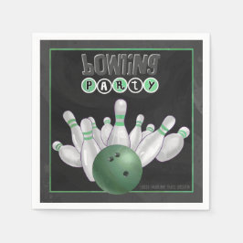 Serviette Jetable Cool Green Bowling Party Papier