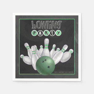 Serviette Jetable Cool Green Bowling Party Papier