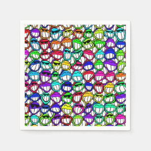 Serviette Jetable COOL SOURIRE FACES GROUPE + votre idée