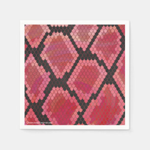 Serviette Jetable Copie noire et rouge de serpent