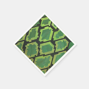Serviette Jetable Copie noire et verte de serpent