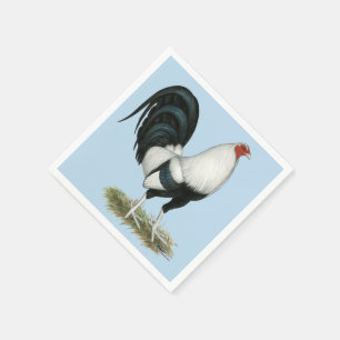 Serviette Jetable Coq de combat argenté de Duckwing