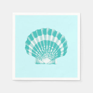 Serviette Jetable Coquille de pétoncle - eau douce et blanche