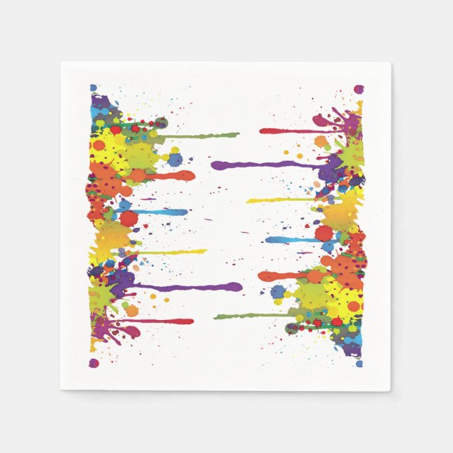 Serviette Jetable COULEUR FUNNY SPLASH II + votre backgr. & idées (Devant)