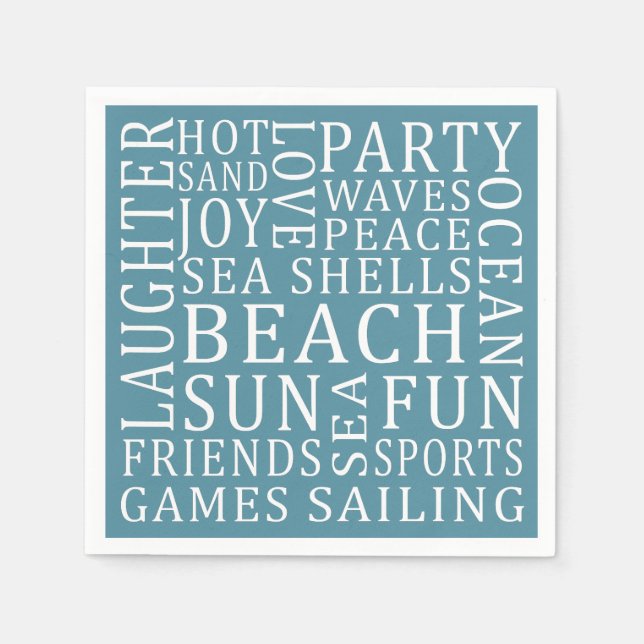 Serviette Jetable Couleur personnalisée Beach House serviettes en pa (Devant)