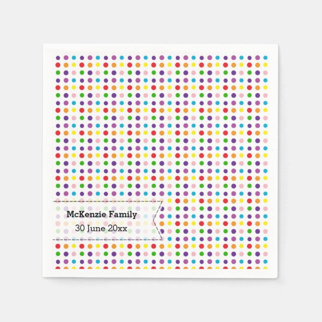 Serviette Jetable Couleurs arc-en-ciel (Devant)