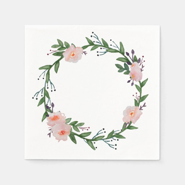 Serviette Jetable Couronne florale (Devant)