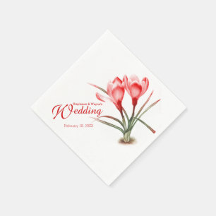 Serviette Jetable Couvre-serviettes mariage rouge couleur crocus