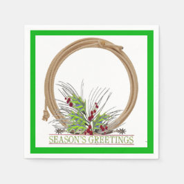 Serviette Jetable Cowboy Lariat Wreath de Noël occidental
