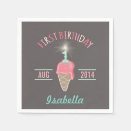 Serviette Jetable Crème glacée Sparkler 1er Anniversaire Papier de f