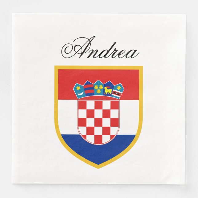 Serviette Jetable Croatia Flag Personalized (Devant)