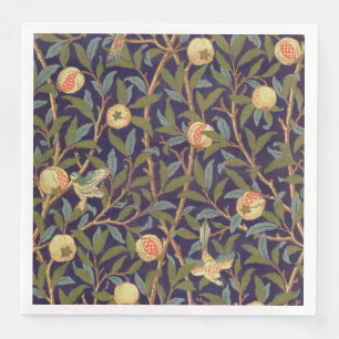 Serviette Jetable Cru d'oiseau et de grenade de William Morris