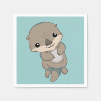 Serviette Jetable Cute Baby Otter Pup