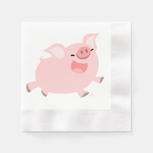 Serviette Jetable Cute Cheveux Cartoon Papier de Cochon (Devant)