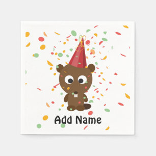 Serviette Jetable Cute Confetti Party Beaver