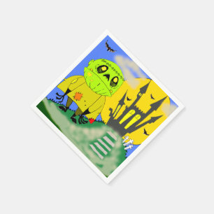 Serviette Jetable Cute Halloween Zombie et Château