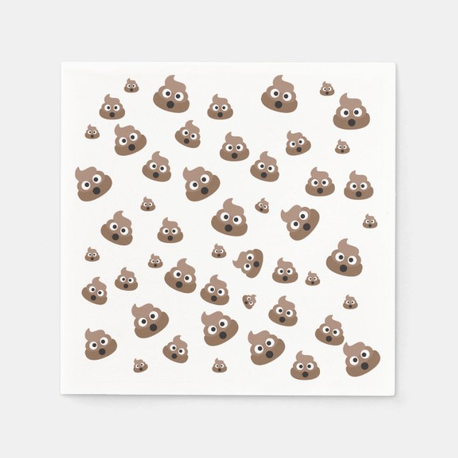 Serviette Jetable Cute Poop Emoji Motif (Devant)