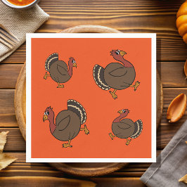 Serviette Jetable Cute Thanksgiving Turquie Papier orange Napkins