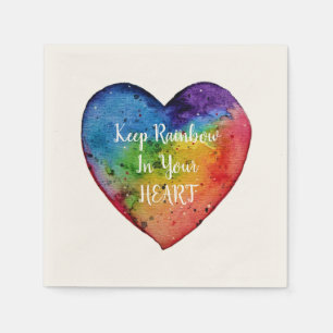 Serviette Jetable Cute Watercolor Rainbow