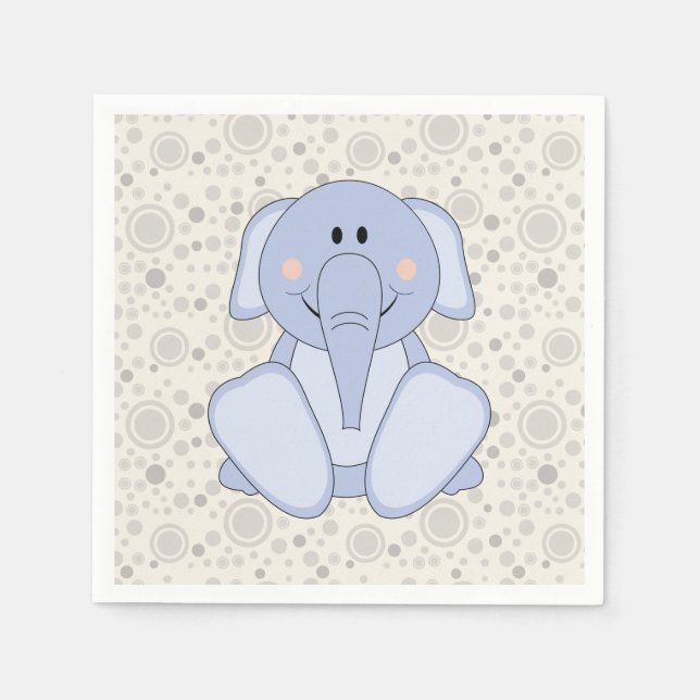 Serviette Jetable Cutelyn Baby Blue Elephant (Devant)