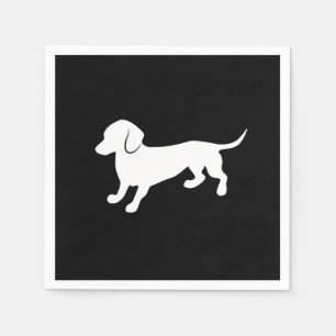 Serviette Jetable Dachshund Design noir et blanc