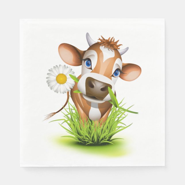 Serviette Jetable Daisy La Vache Luncheon Papier serviettes (Devant)