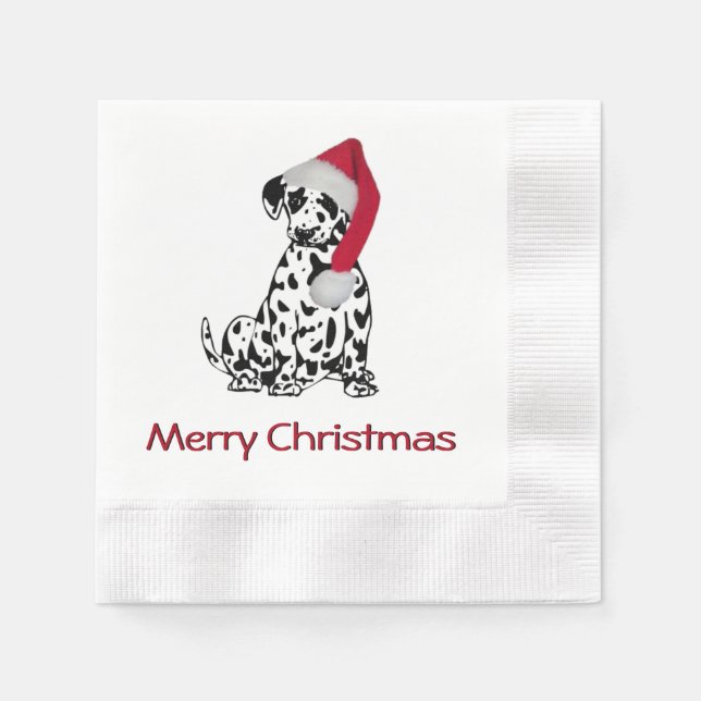 Serviette Jetable Dalmatie de Noël (Devant)