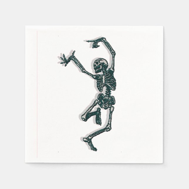 Serviette Jetable Dancing Skeleton (Devant)