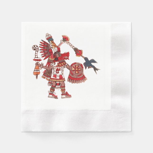 Serviette Jetable Danse chamane aztèque guerrier (Devant)