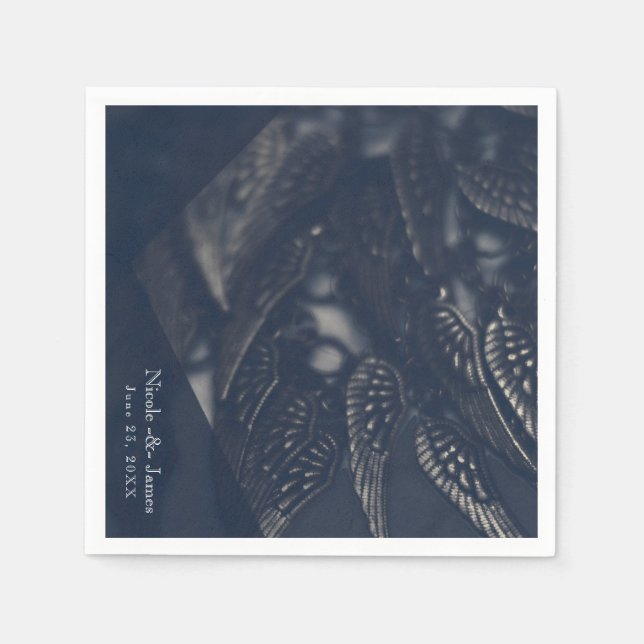 Serviette Jetable Dark Angel Wings Gothique Glam Chic Party (Devant)