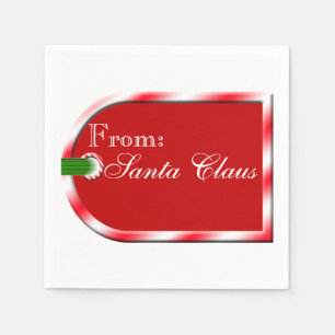 Serviette Jetable De Santa Claus Cadeau Design de balise