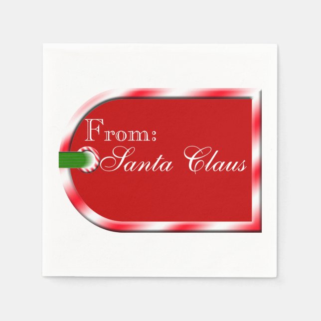 Serviette Jetable De Santa Claus Cadeau Design de balise (Devant)