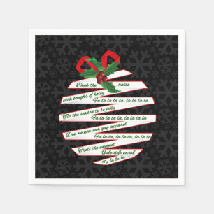 Serviette Jetable Deck the Halls Faisons la fête en noir et blanc