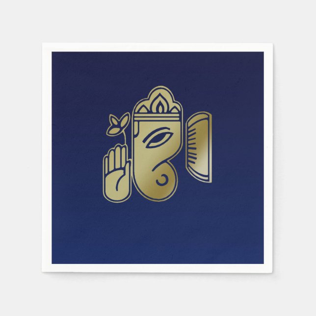 Serviette Jetable Déesse d'or Ganesha - Papier Napkin (Devant)