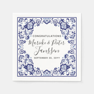 Serviette Jetable Delft Blauw Delft Blue Hollandais Mariage Dîner